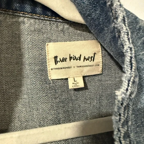 Three Bird Nest Blue Denim Jacket - Picture 2 of 3